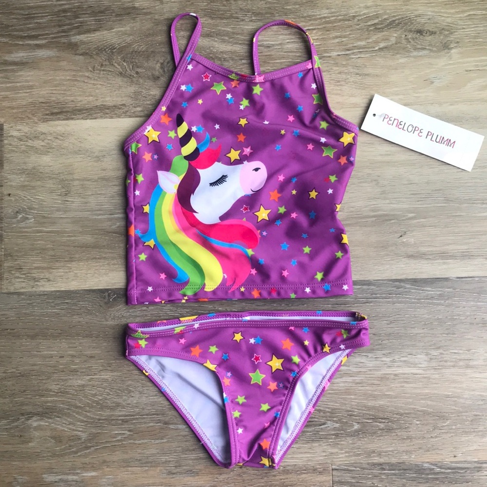 NWT Penelope Plum 3T Unicorn Bikini
